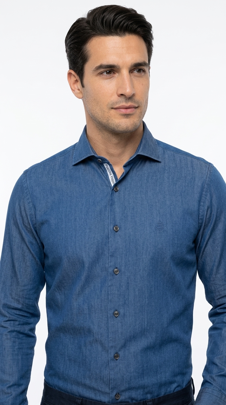 Camicia Lino Collo Francese