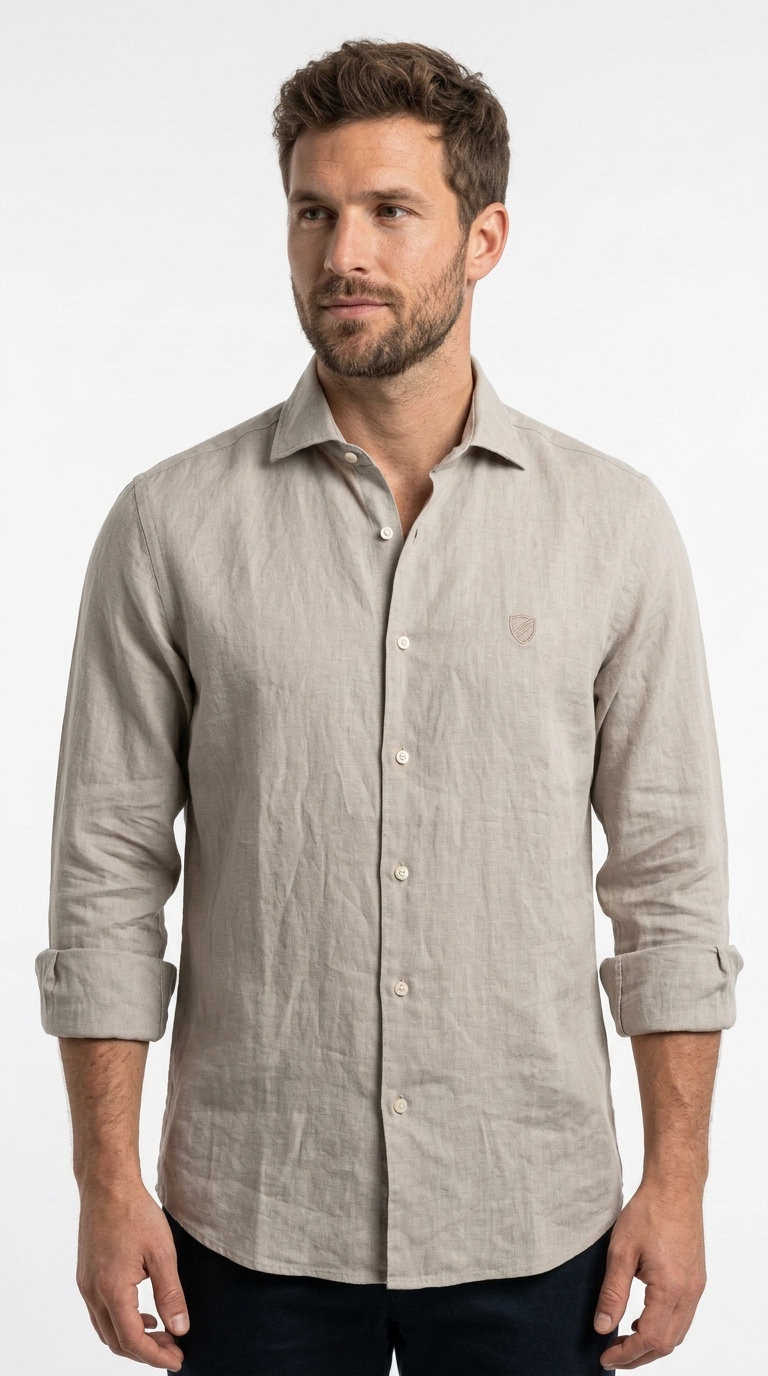 Camicia Lino Collo Francese