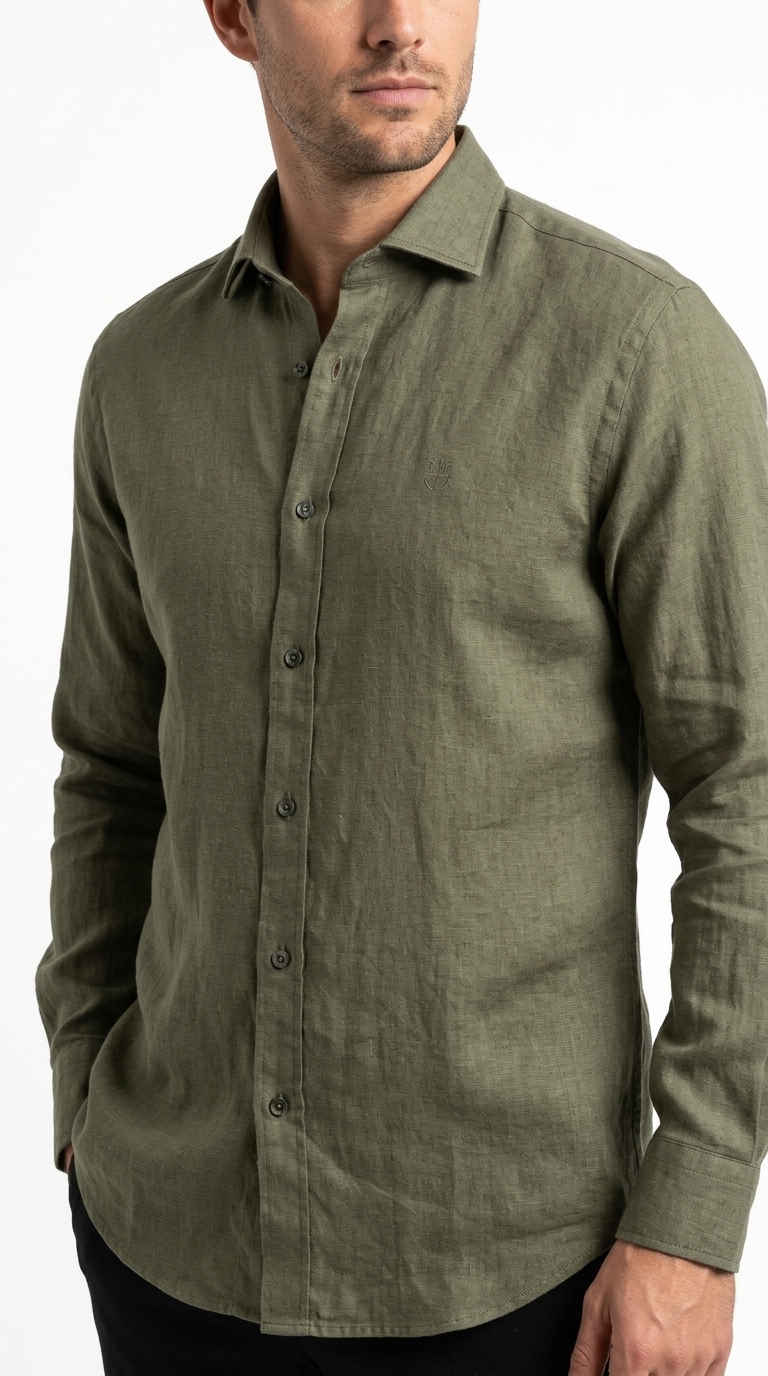 Camicia Lino Collo Francese